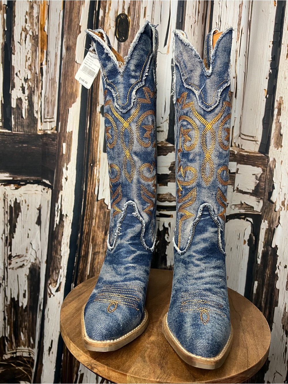 Denim Cowgirl boots By Dingo - Picture 3 of 9